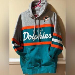 Mitchell & Ness Miami Dolphins NFL Head Coach Hoodie - Men’s Size Medium (M)